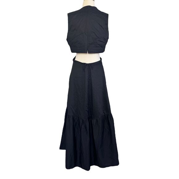 BOBBI ROCCO Axel Midi Ruffle Cut Out Dress Black Size Large NEW WITH TAGS - Picture 8 of 12